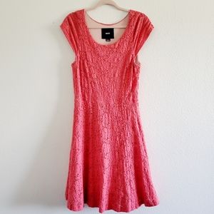 Anthropologie MaEve Dayflower Eyelet Lace Stretchy Knit Pink Medium